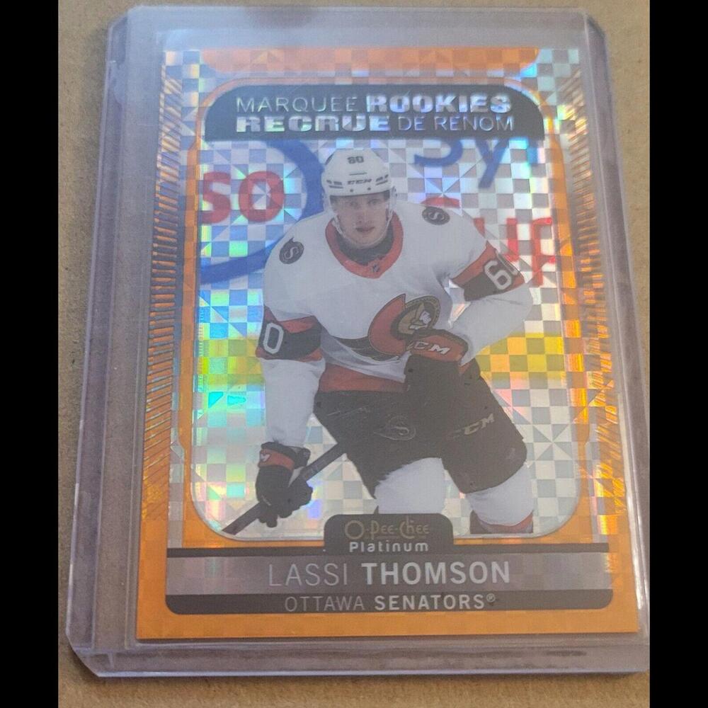 2021-22 O-Pee-Chee OPC Orange Checkers Marquee Rookies #295 Lassi Thomson /25